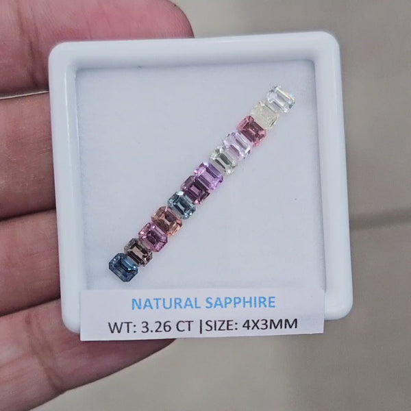 3.26Cts Natural Madagascar  Sapphire  |  4x3mm | Rectangle