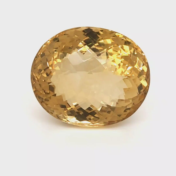 Natural Big Size Citrine Checkerboard Cut | Oval | Size: 29x24mm