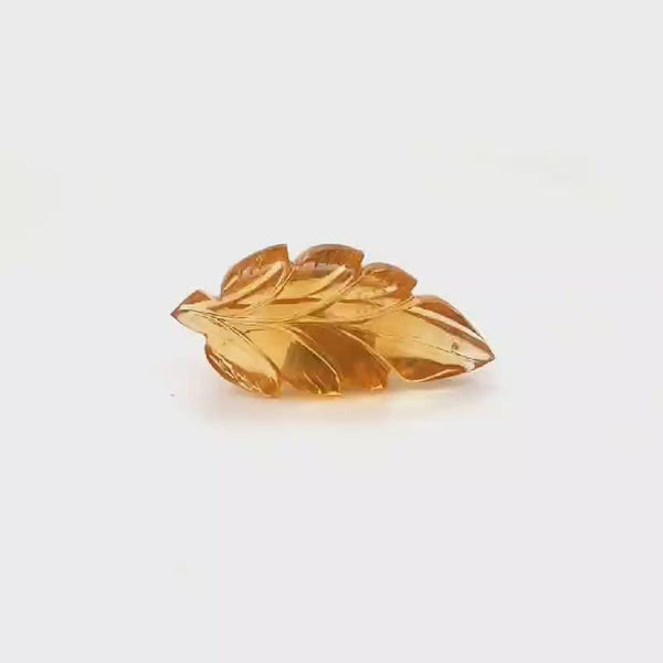 1 Pieces Natural Citrine carved Leaf Shape | Size:32x15mm