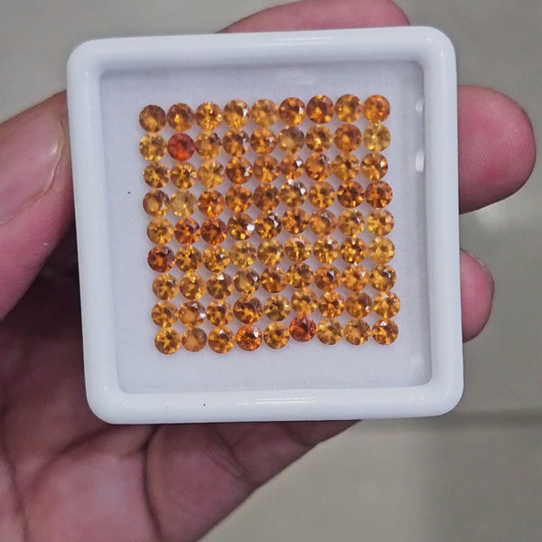 35 Pcs Of Natural Hessonite Garnet Faceted | Round | Size:3mm