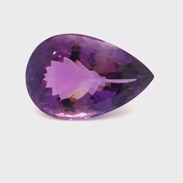 Natural Deep Color Amethyst Faceted | Pear | Size: 38x26mm