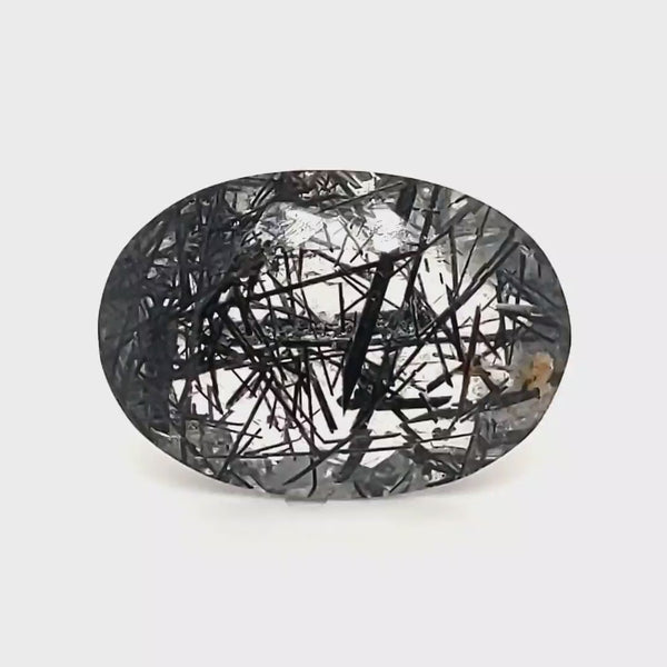 1 Pcs Of Natural Black Rutile Faceted | Oval | Size:21x15mm