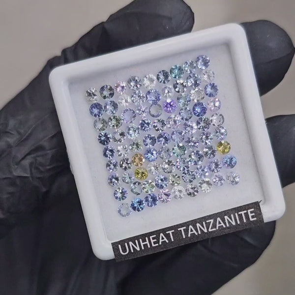 81Pcs Of Natural Unheated Tanzanite Faceted | Shape: Round | Size: 3mm