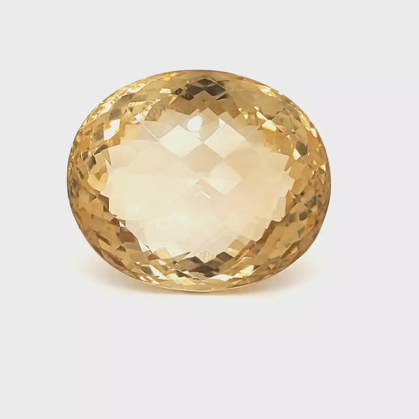 Natural Big Size Citrine Checkerboard Cut | Oval Shape | Size: 29x24mm