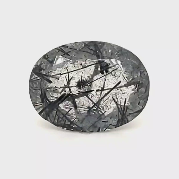 1 Pcs Of Natural Black Rutile Faceted | Oval | Size:16x12mm