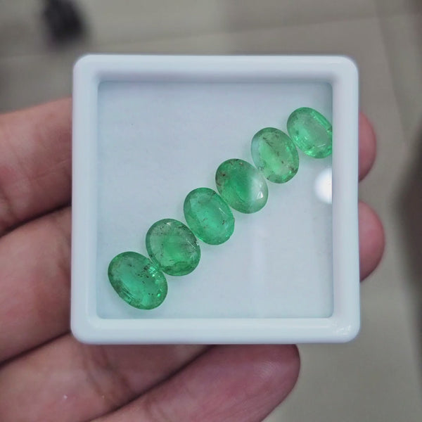 6pcs Of Natural Emerald Faceted | 9x6mm| Oval