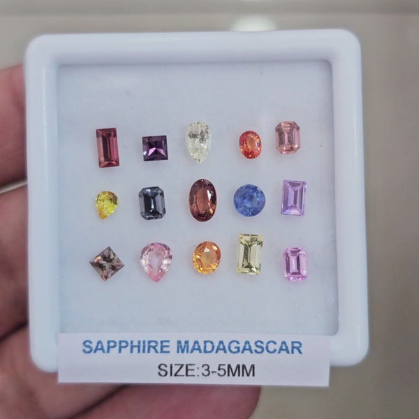 Box Of Natural Madagascar Unheated Sapphire  | 3-5mm | Mix