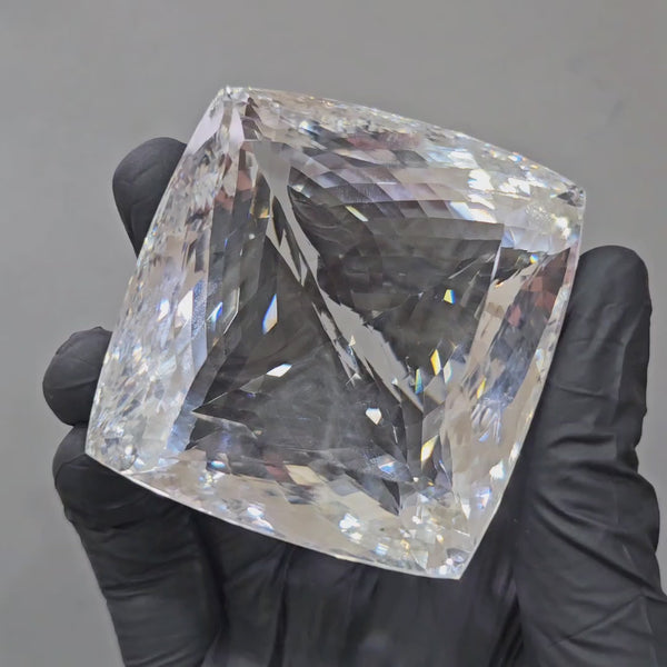 1476Cts | Natural Jambo Clear Quartz Faceted | Rectangle | 63x61mm