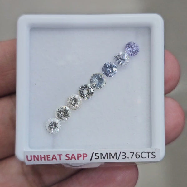 Box Of Natural Sri Lanka Unheated Sapphire  | 5mm | Round