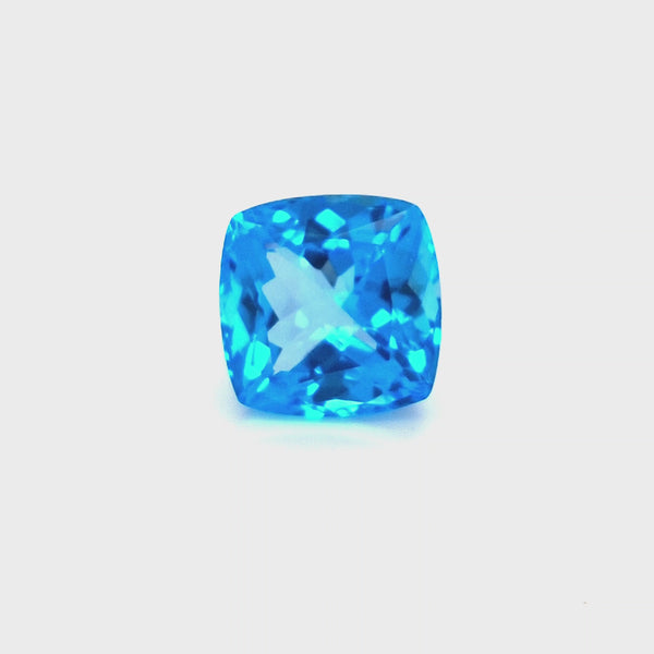 Natural Big Size Swiss Blue Topaz Faceted | Square | Size:13mm