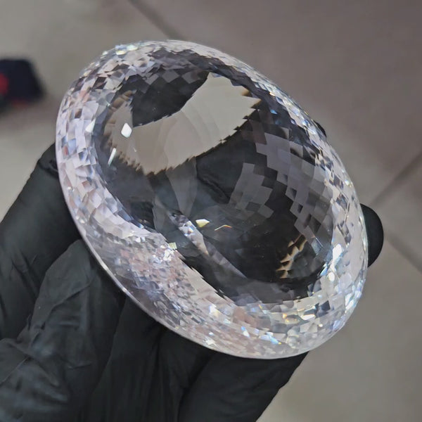 1000Cts | Natural Jambo Clear Quartz Faceted | Oval | 72x56mm