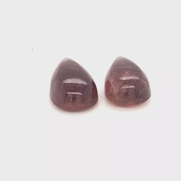 1 Pair Of Natural Watermelon Tourmaline Slice | Size:19x9mm | With Certificate