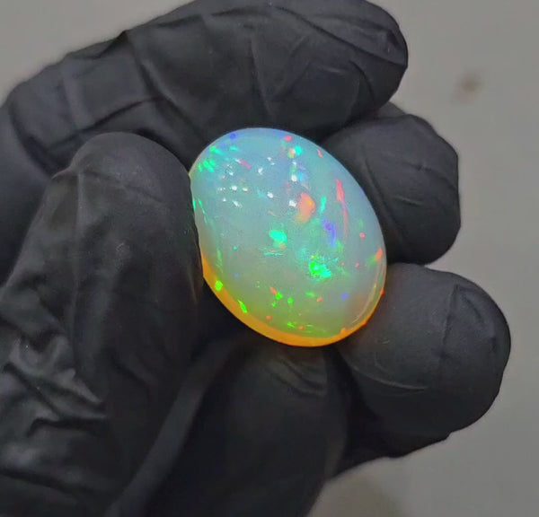 Natural Ethiopian Opal Cabochon Multi Fire | Oval| Size: 21x17mm | 18 Cts