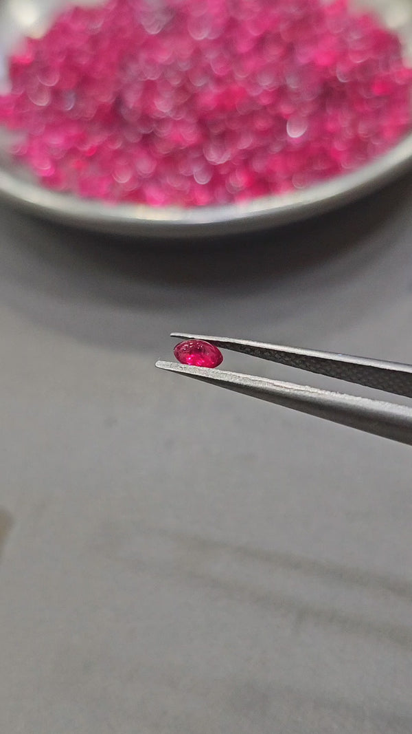 10 Carats Mozambique Pigeon Blood Ruby Cabochons | Minor Heat Only | 2–4mm | ~80 Pcs