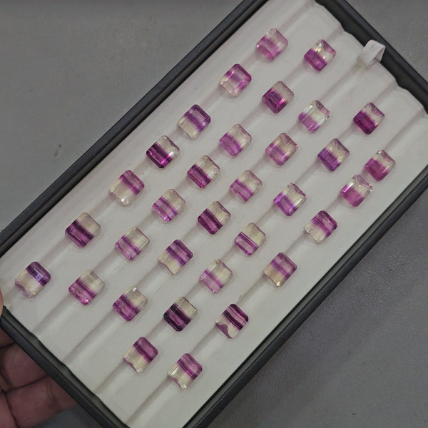 6 Pcs of High Quality Pink Flourite with 50/50 Split