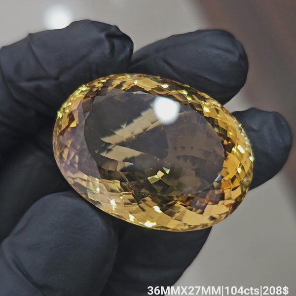 Natural Big Size Citrine Faceted  | Oval | Size: 36x27mm