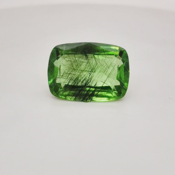 Natural Peridot With Rutile Faceted | Rectangle | Size: 21x15mm