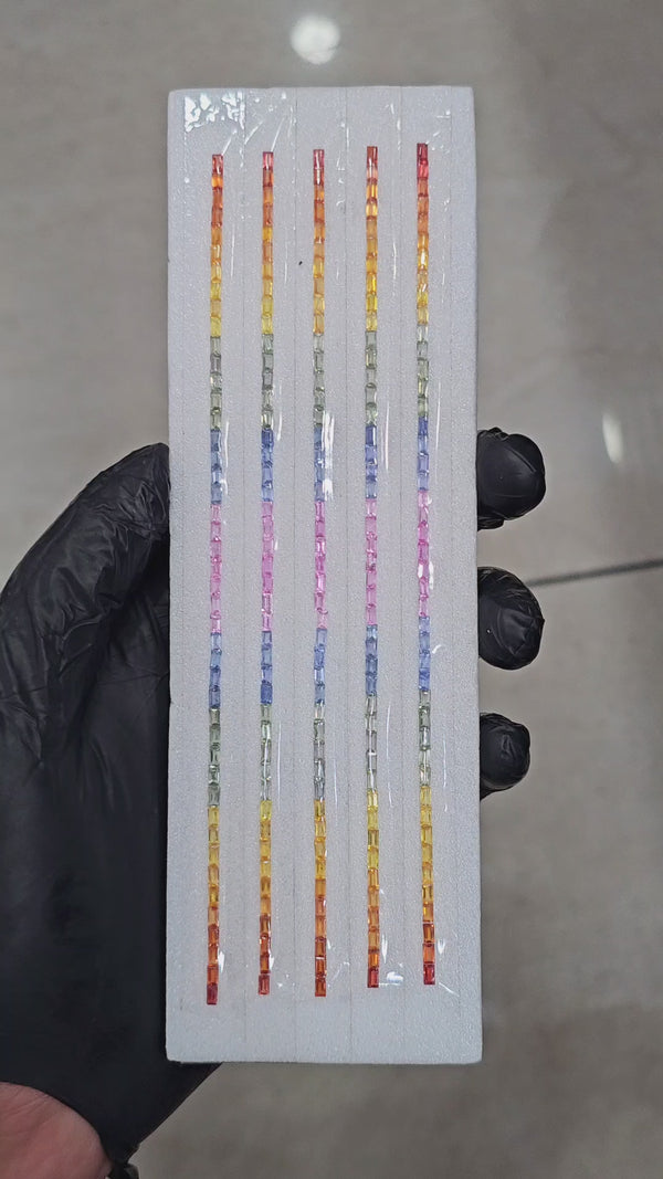 Natural Rainbow Sapphire 7'' Inches Line  | One Line is 3.5x2mm | 6cts