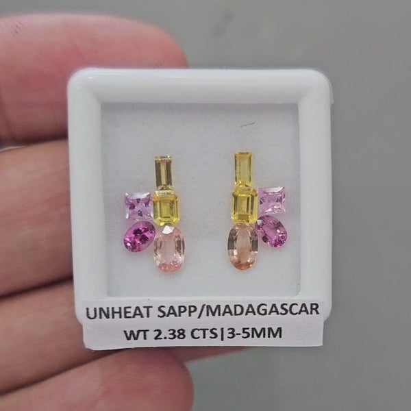 Pair Box Of Natural Sapphire  | 3-5mm | Rectangle, Square & Oval