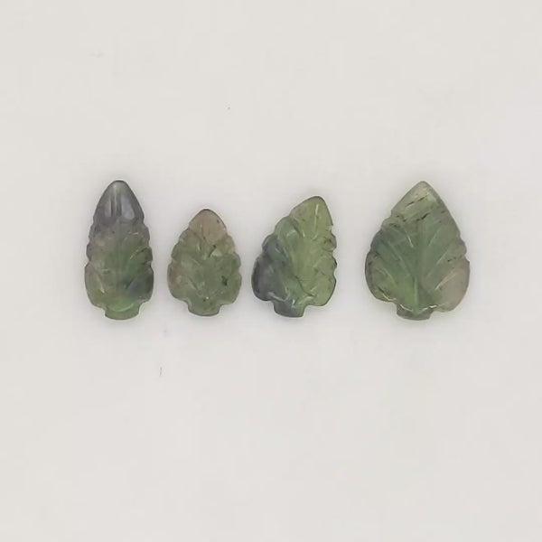 1 Pics Of Natural Leaf Tourmaline Carved | Size:26X12mm | With Certificate