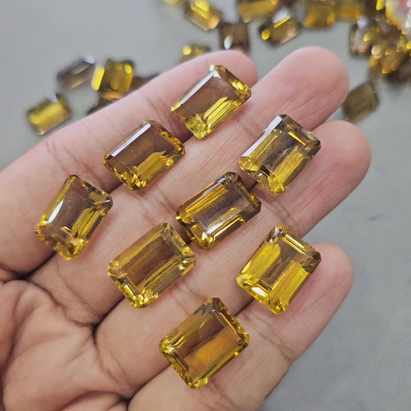 5Pcs Natural Honey quartz Faceted | Emerald cut | Size:16x12mm