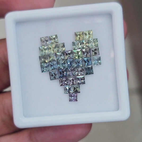Box Of Natural Madagascar Unheated Sapphire  | 3mm | Square