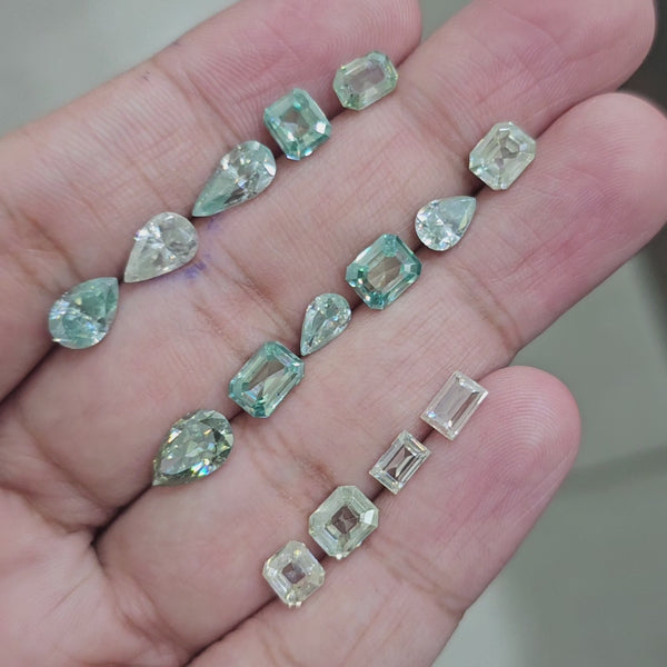 5 Pcs of Moissanites Pastel Colours | 7-9mm | Mix Shapes in VVS