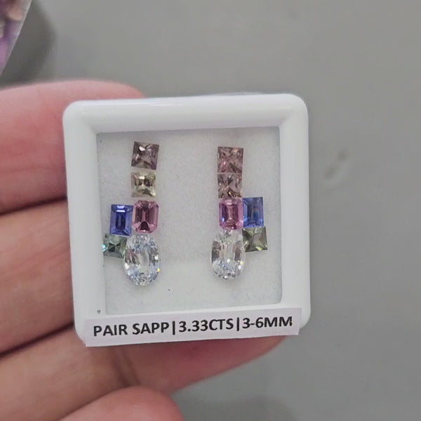 Pair Box Of Natural Sapphire  | 3-6mm | Mix