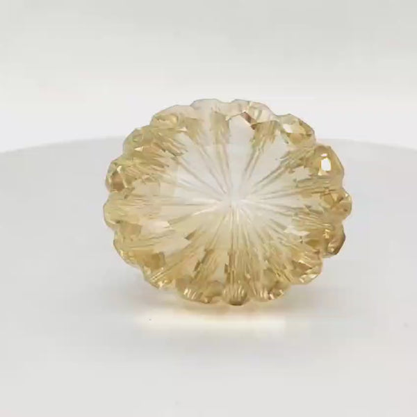 1 Pieces Natural Citrine Carved Oval Shape | Size:34x29mm