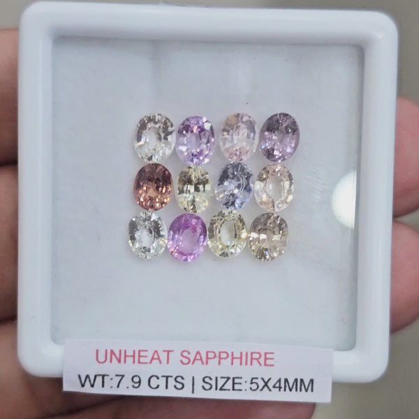 Box Of Natural Sri Lanka Unheated Sapphire  | 5x4mm | Oval