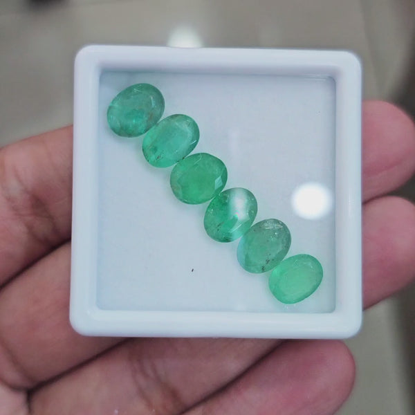 6pcs Of Natural Emerald Faceted | 9x6mm| Oval
