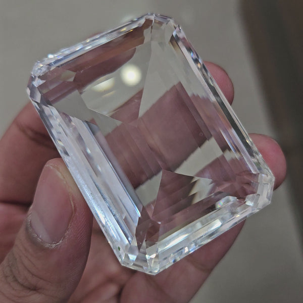 520Cts | Natural Jambo Clear Quartz Faceted | Rectangle | 58x42mm