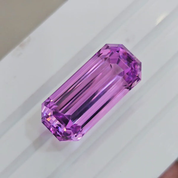 51.5 Cts Natural Kunzite Faceted Clean| With Certificate| 29x13mm | Rectangle |Clean