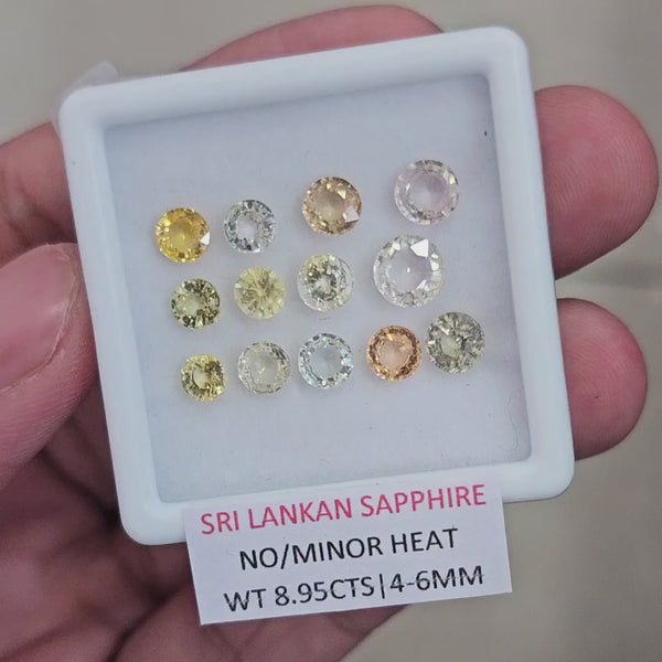 8.95Cts Natural Sri Lanka  Sapphire  | 4-6mm | Round | Srilanka