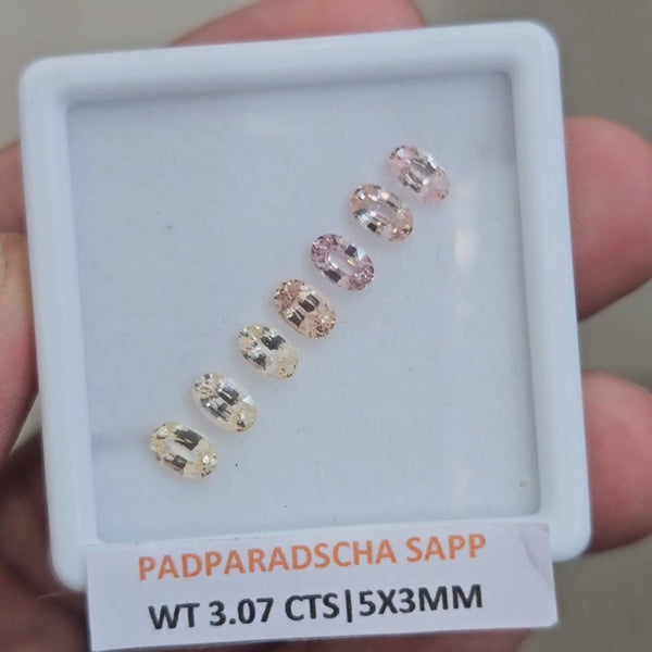 1 Box Natural Unheated Padparadscha Sapphire  | 5x3mm | Oval