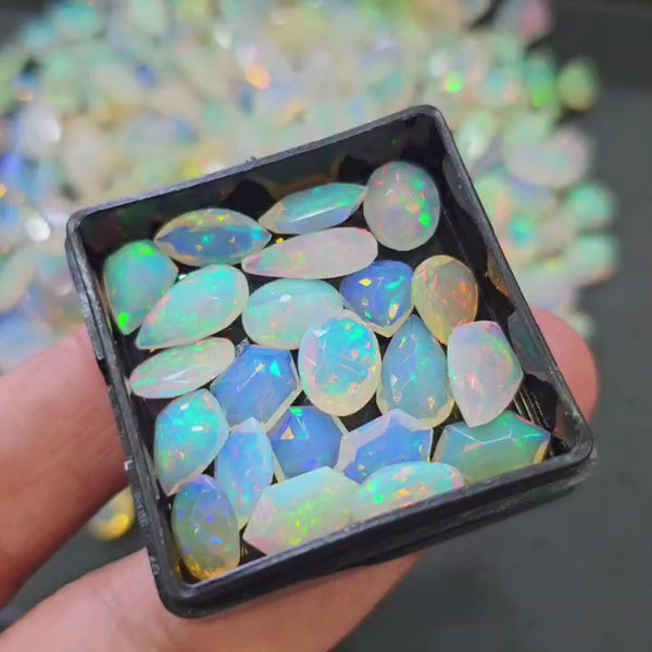 Wholesale Faceted Ethiopian Opals Scoop | Mix Fancy Shapes | 8-15mm