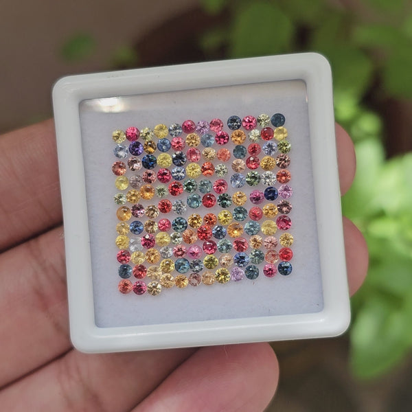 132 Pcs Of Sapphire Multi Color | 2mm | 7.2 Cts