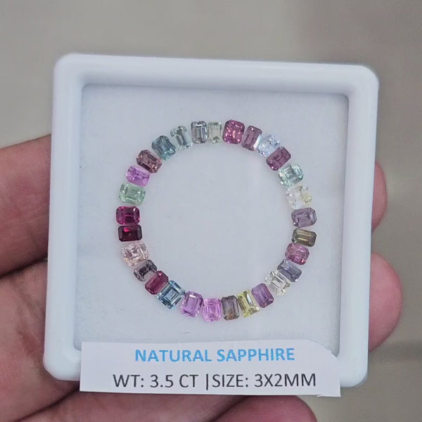 3.5Cts Natural Madagascar  Sapphire  | 3x2mm | Rectangle