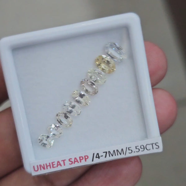 Box Of Natural Sri Lanka Unheated Sapphire  | 5-7mm | Oval