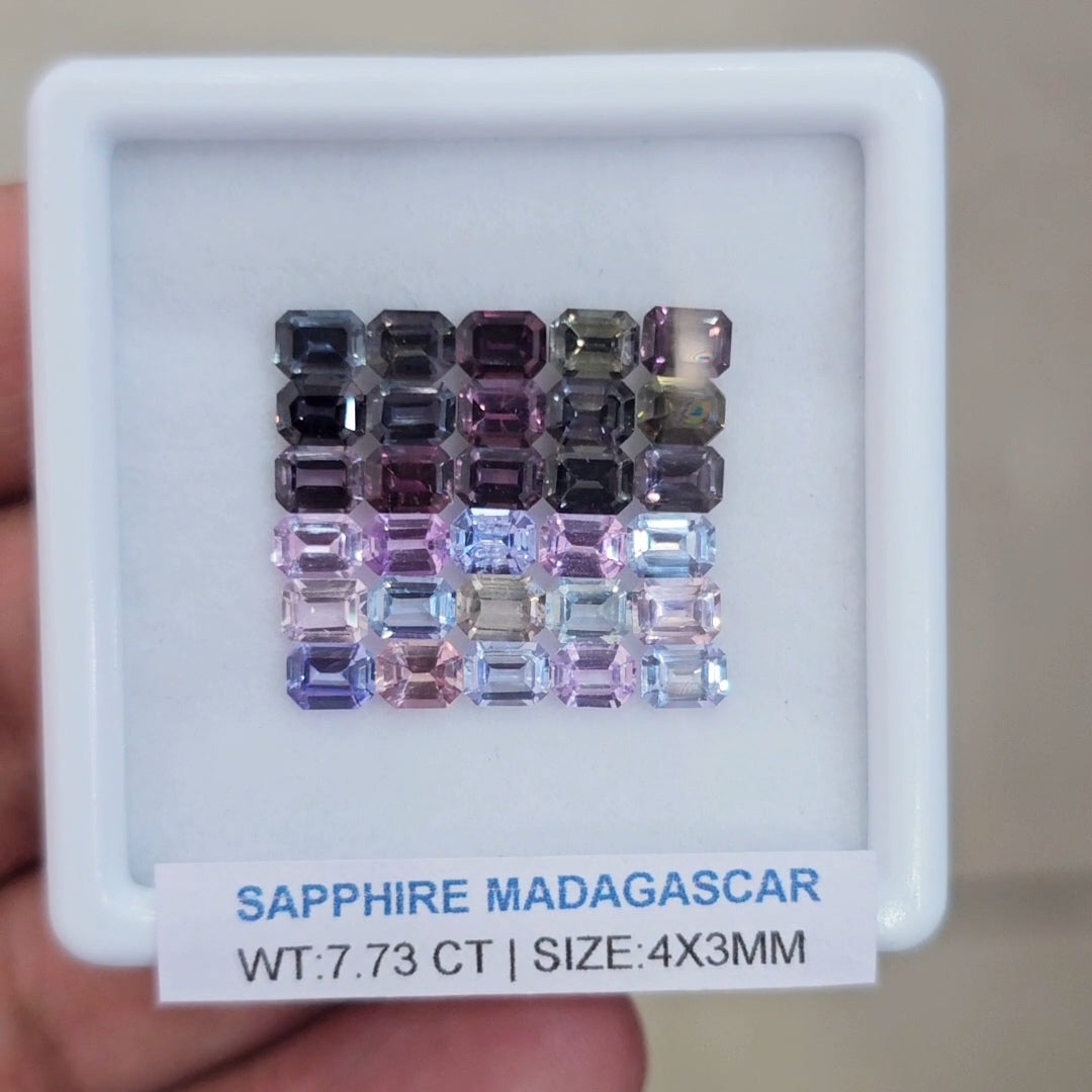 Box Of Natural Madagascar Unheated Sapphire  | 4x3mm | Rectangle