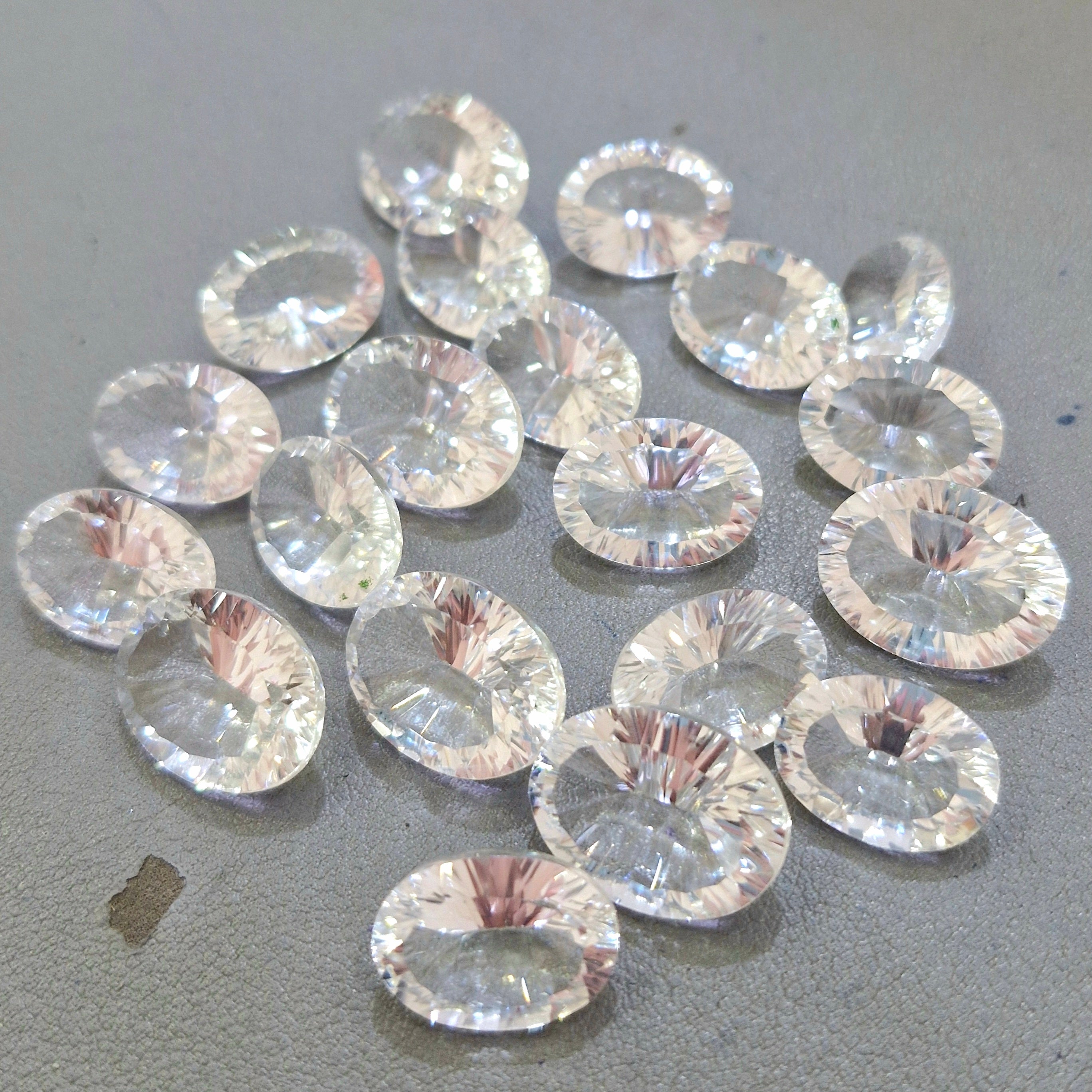 Natural Clear Quartz Concave Gemstone Oval Shape | Size: 18-20mm