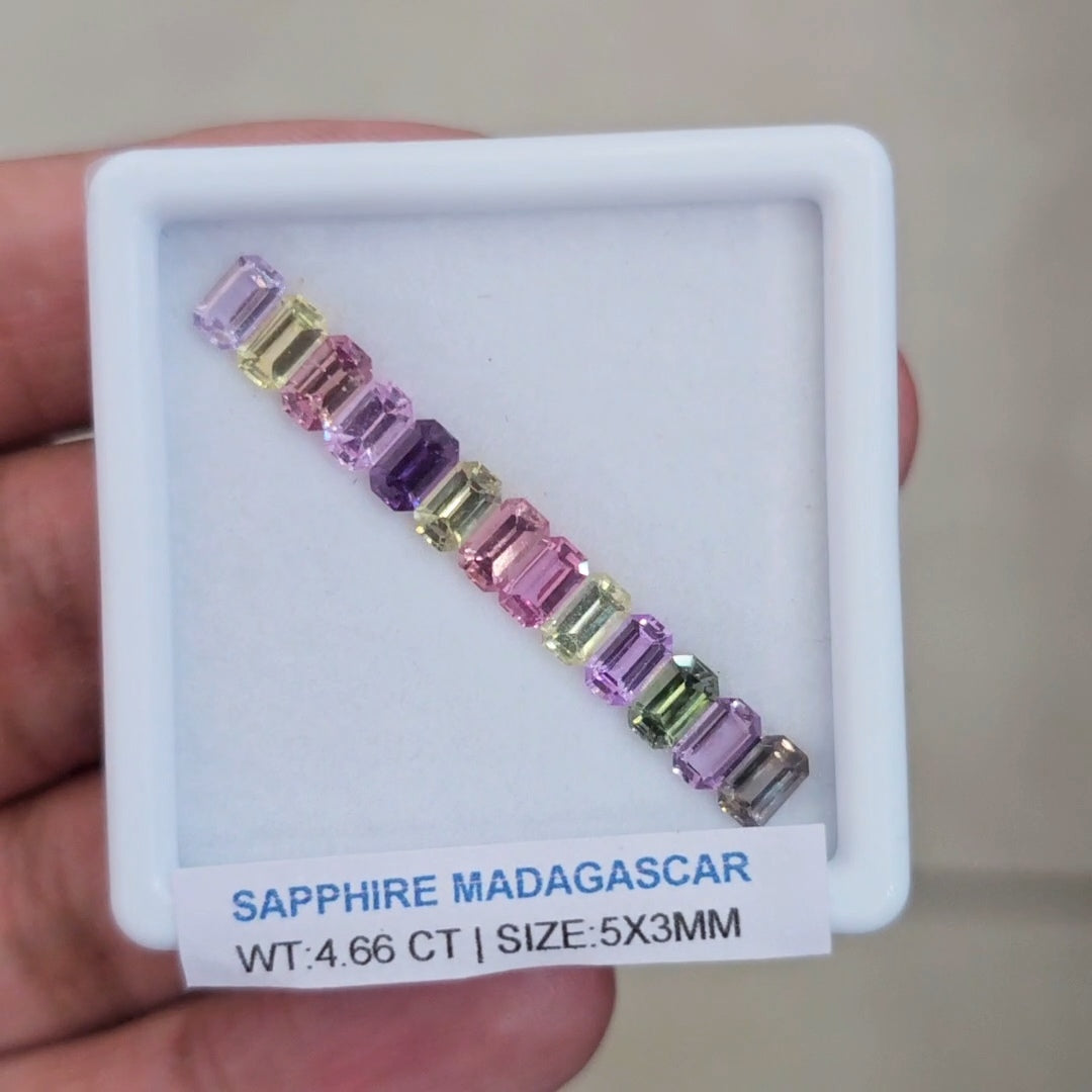 Box Of Natural Madagascar Unheated Sapphire  | 5x3mm | Rectangle