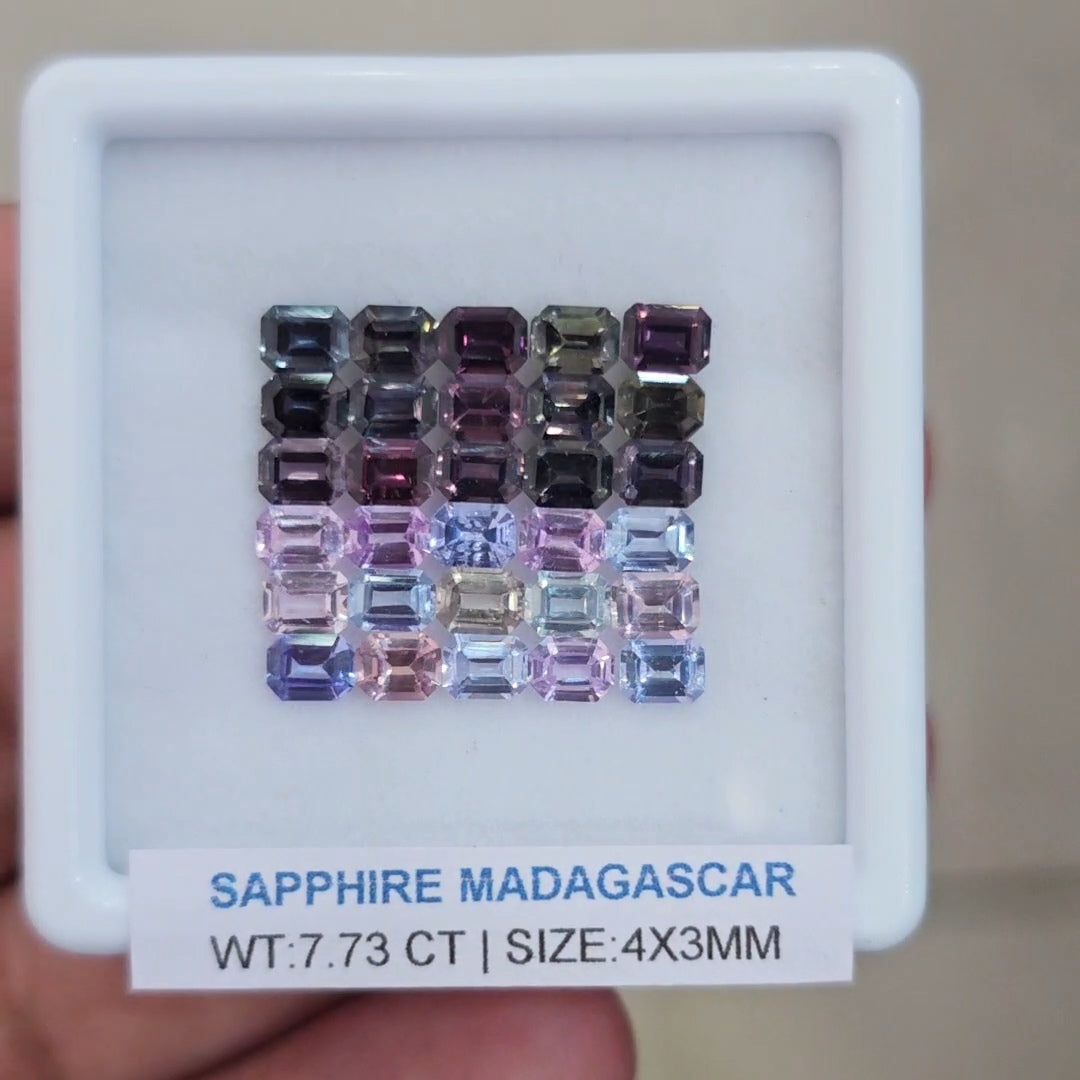 Box Of Natural Madagascar Unheated Sapphire  | 4x3mm | Rectangle