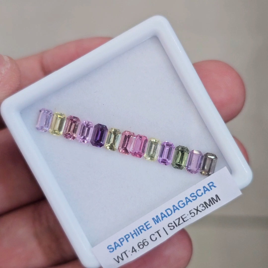 Box Of Natural Madagascar Unheated Sapphire  | 5x3mm | Rectangle