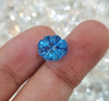 1 Pcs Swiss Blue Topaz Carved Carved| Top Quality 11-12mm Flawless - The LabradoriteKing