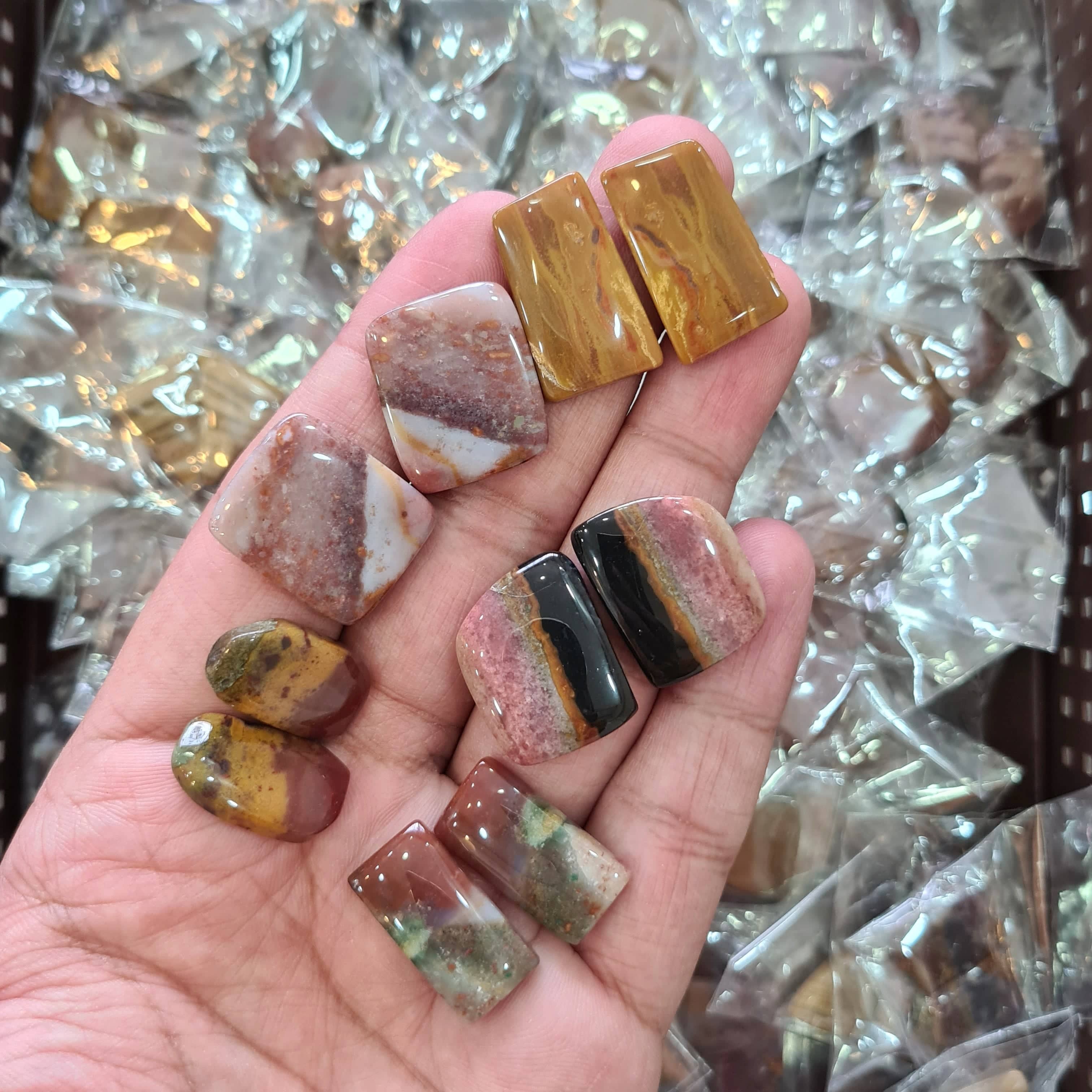 10 PAIRS of Jasper Cabochons in variety | Natural Pairs - The LabradoriteKing