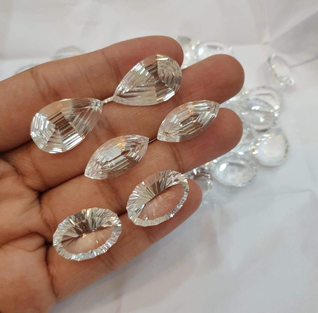 10 Pcs (5 Pairs) Natural Clear Quartz Flawless  | 23-32mm - The LabradoriteKing