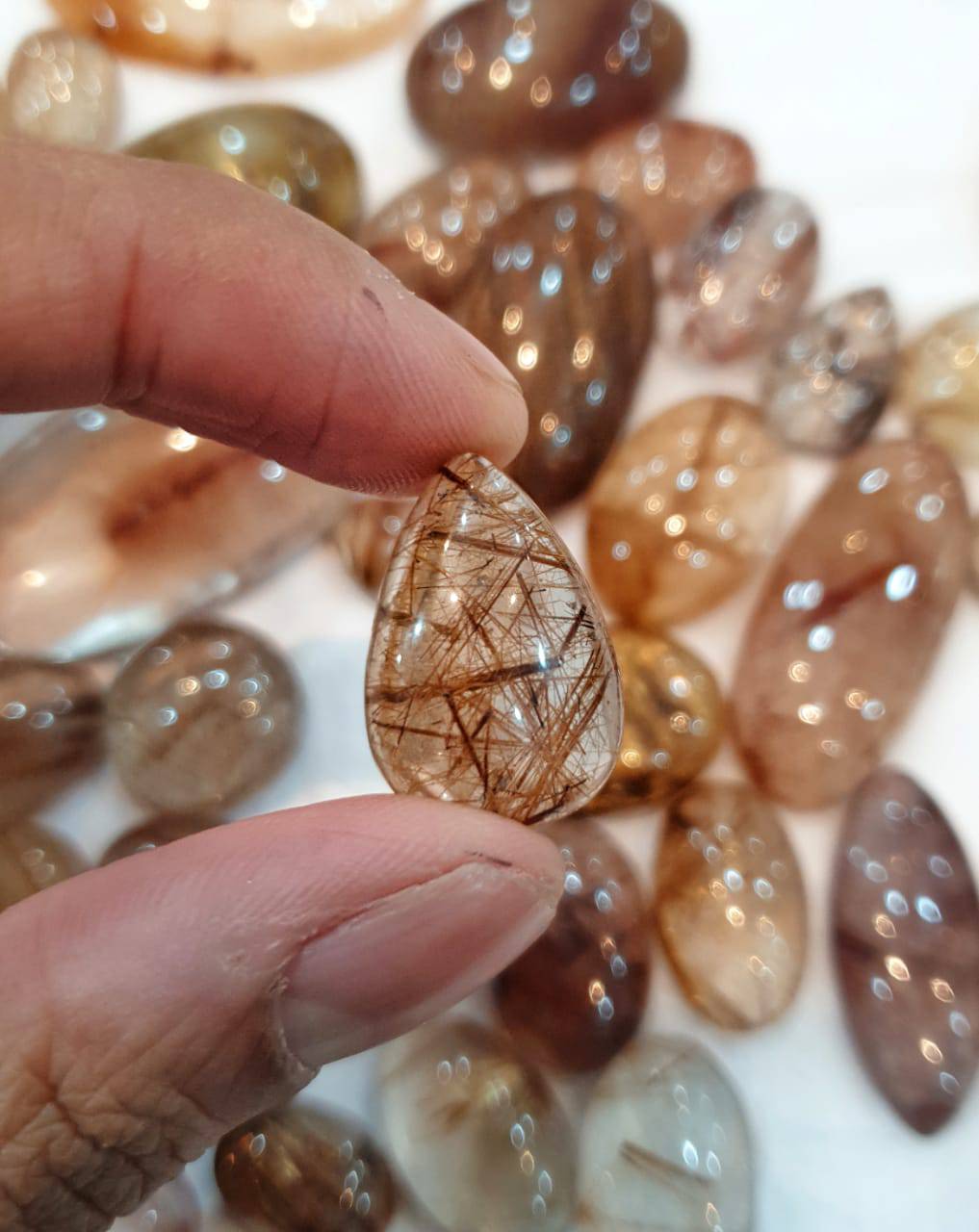 10 Pcs Copper Rutile Quartz Rutilated | 15-30mm size | Random pick ...