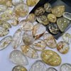 10 Pcs Gold Rutilated Quartz | Good Quality 14-30mm Cabochons - The LabradoriteKing