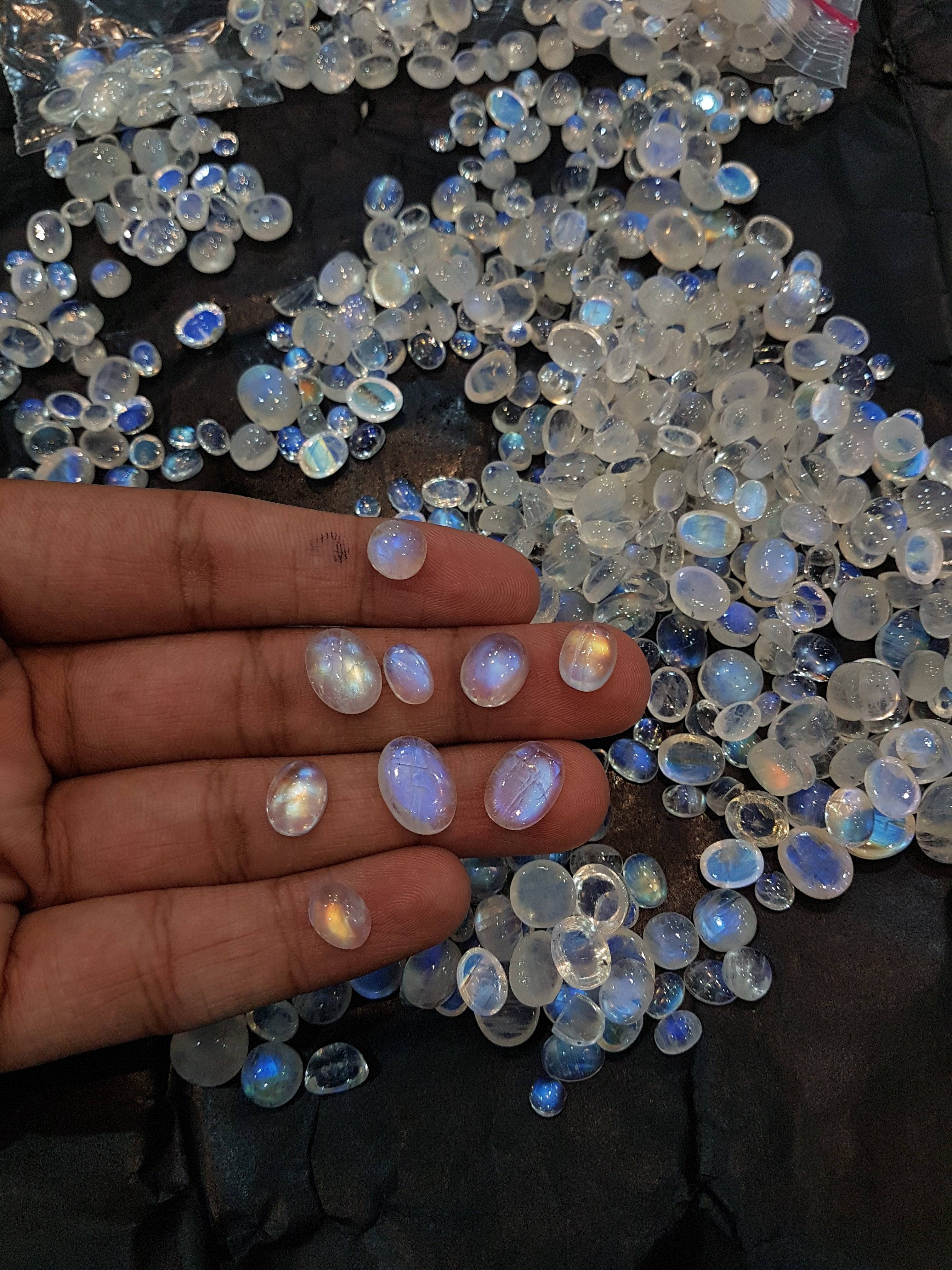 10 Pcs High Quality Moonstone | Mix Shapes Amazing FIRE - The LabradoriteKing